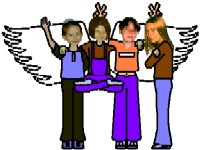 (слева направо) Полина, Черный Ангел, Чжоу и Джинни (от Чжоу)